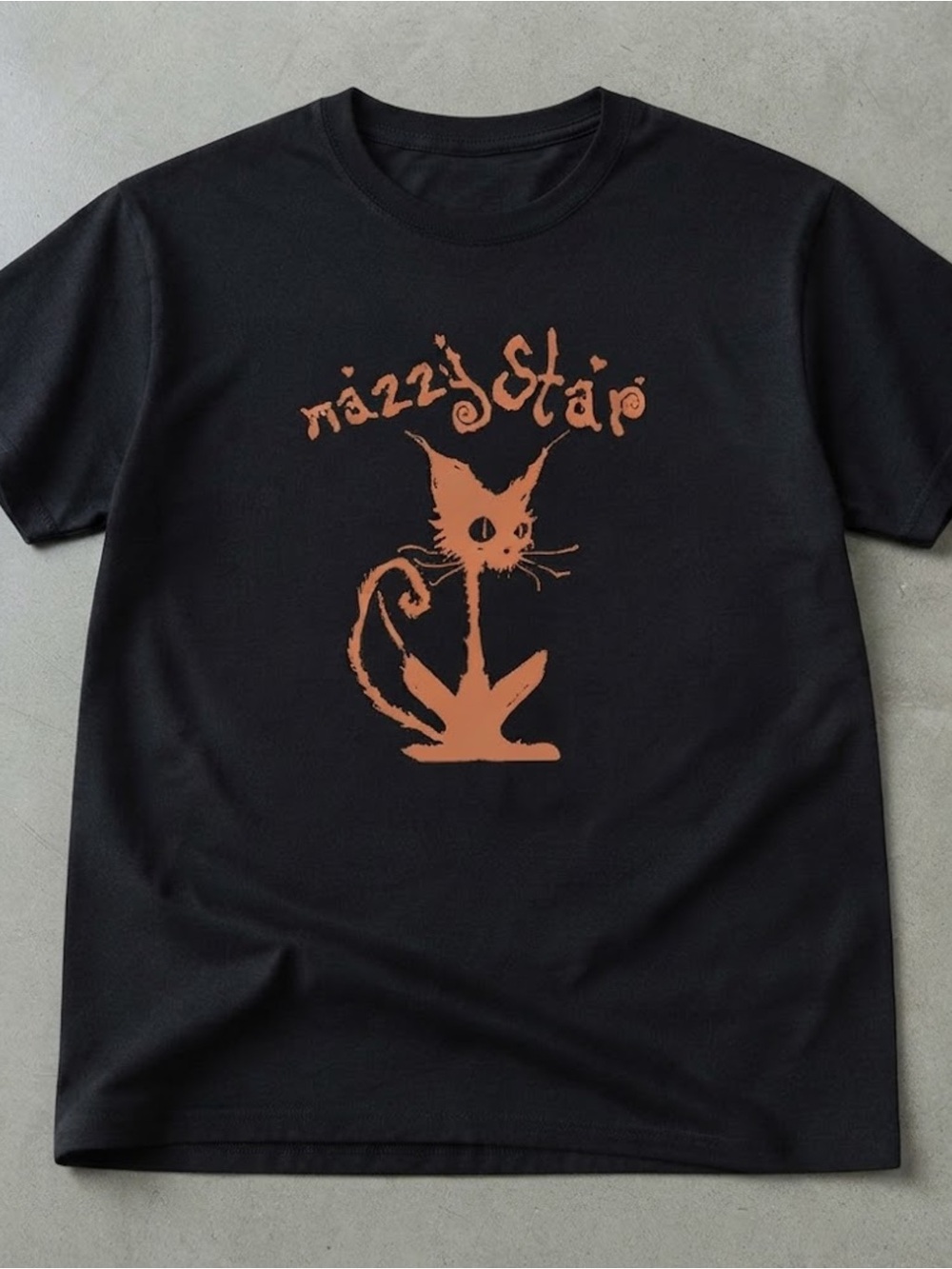 Orange Cat Graphic Gothic Alternative Gildan T-Shirt Music Tee Top